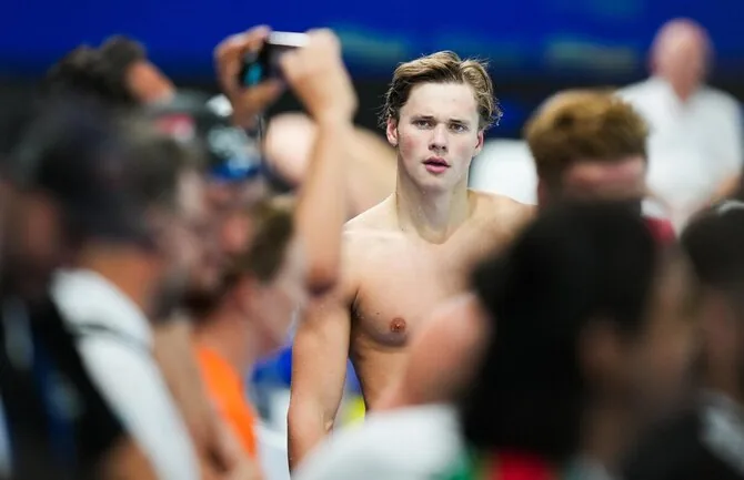 LTU Aquatics/Dariaus Kibirkščio nuotr./Europos plaukimo čempionato akimirka. Tajus Juška