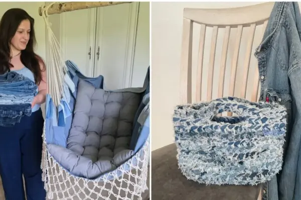 Old jeans in skilled hands turn into stylish hammocks: more and more people are getting involved in the creativity