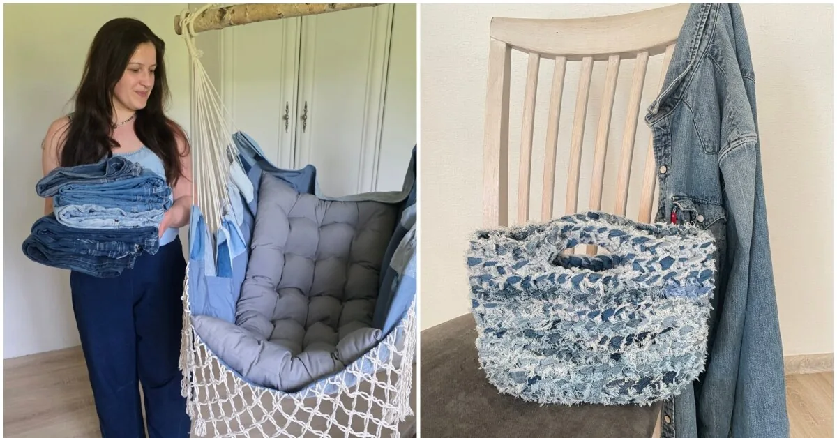 Old jeans in skilled hands turn into stylish hammocks: more and more people are getting involved in the creativity
