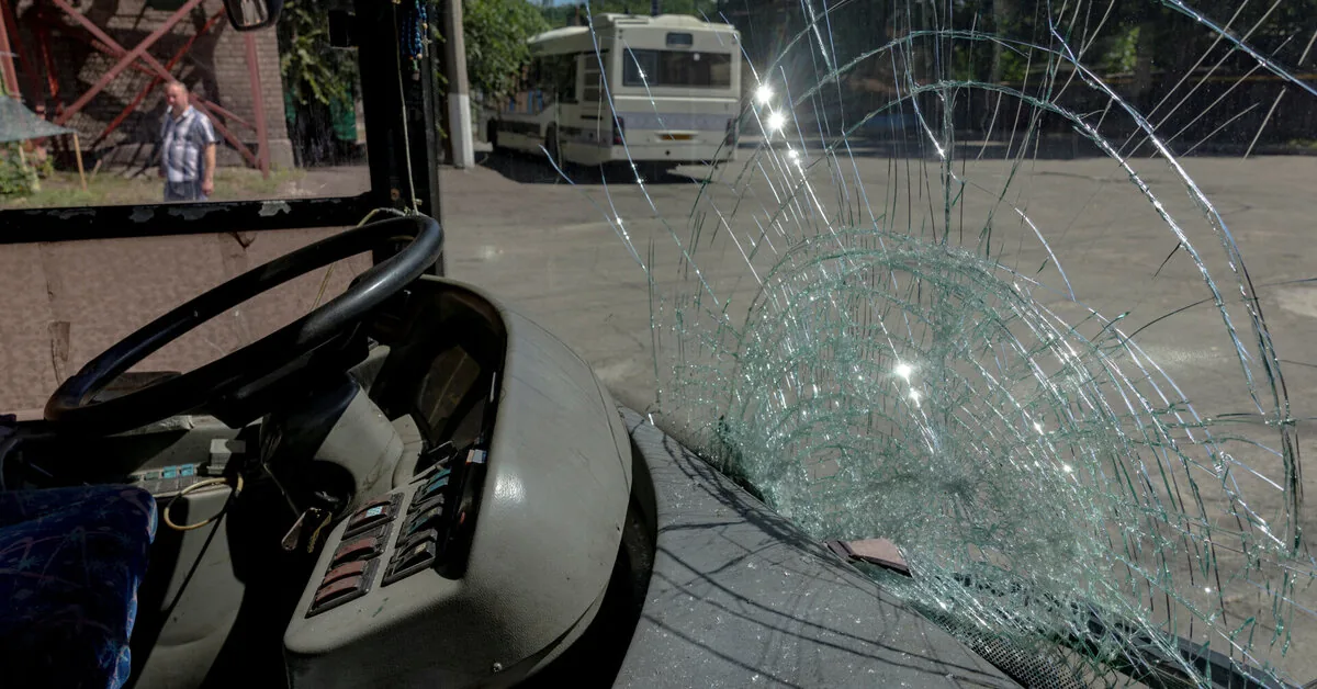 In Ukraine's Kherson, two people were injured in Russian strikes on two buses