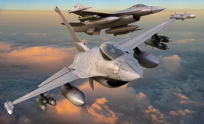 Shutterstock nuotr./Naikintuvas F-16