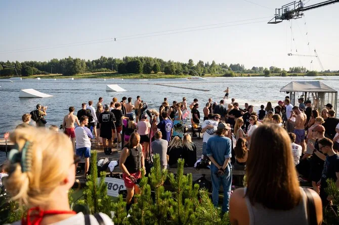 Patricija Adamovič / BNS photo / Honoring the late Motiejus at Wake Way water park