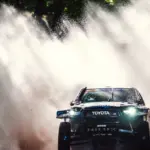 Benediktas Vanagas' "Hilux" caught fire after the finish