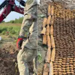 In Kėdainiai district, a demining operation has been ongoing for the third day – a large amount of ammunition and its parts were found near the crossing