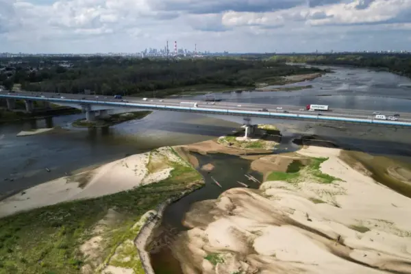 The longest river in Poland, the Vistula, has dried up to a record low in Warsaw