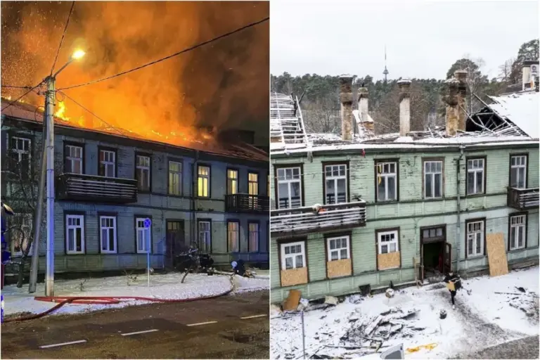 Sean B. ir 15min nuotr./Vilniaus Birutės g. 16C sudegė namo stogas