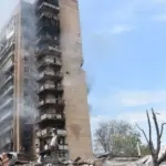 Russia dropped 2 aviation bombs right on the center of Kramatorsk
