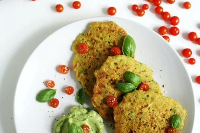 Savory vegan zucchini pancakes