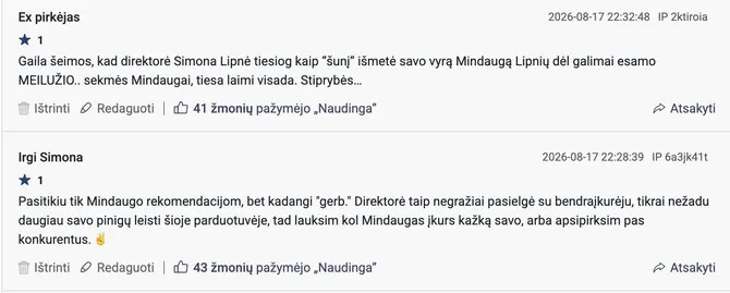 Ekrano nuotr./Atsliepimai apie „Simitri“