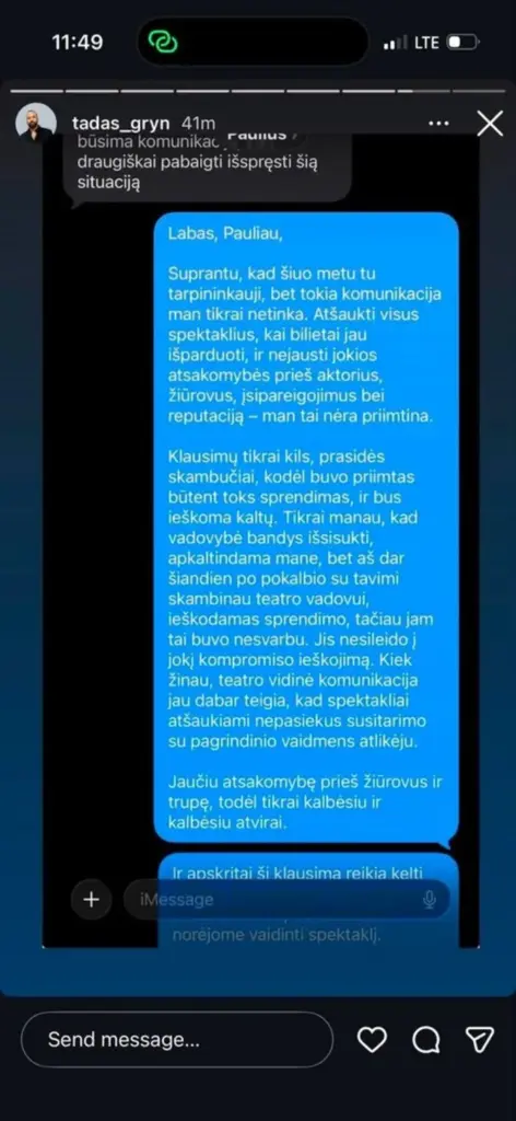 Ekrano nuotr./Tado Gryn susirašynėjimas