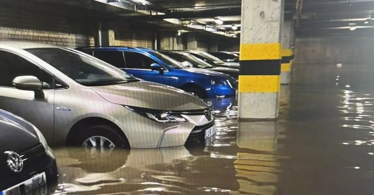 "Grinda" pumped out nearly the volume of an Olympic swimming pool of water from the underground garage after the storm