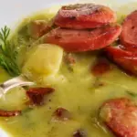 Couple and potato soup with smoked sausages – hearty and cozy any day