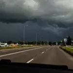 A storm hit Western Lithuania: heavy rain, lightning, and hail