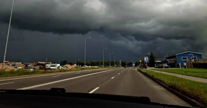 A storm hit Western Lithuania: heavy rain, lightning, and hail