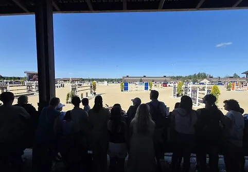 An open Lithuanian show jumping championship is taking place in Alytus district