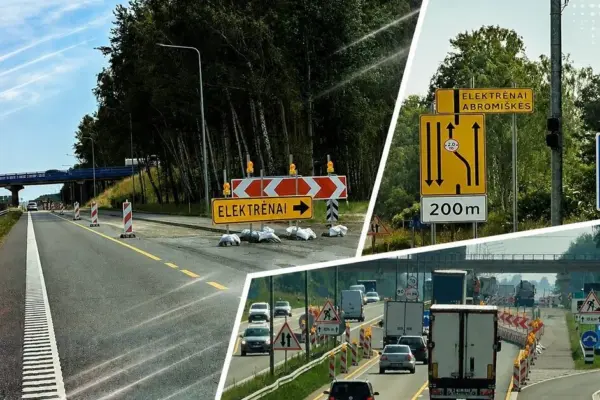 Naujiena: remontuojamuose automagistralės A1 ruožuose – greičio matuokliai