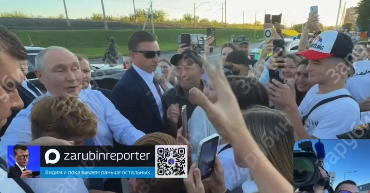 Putin's meeting with children – near a closed gas station