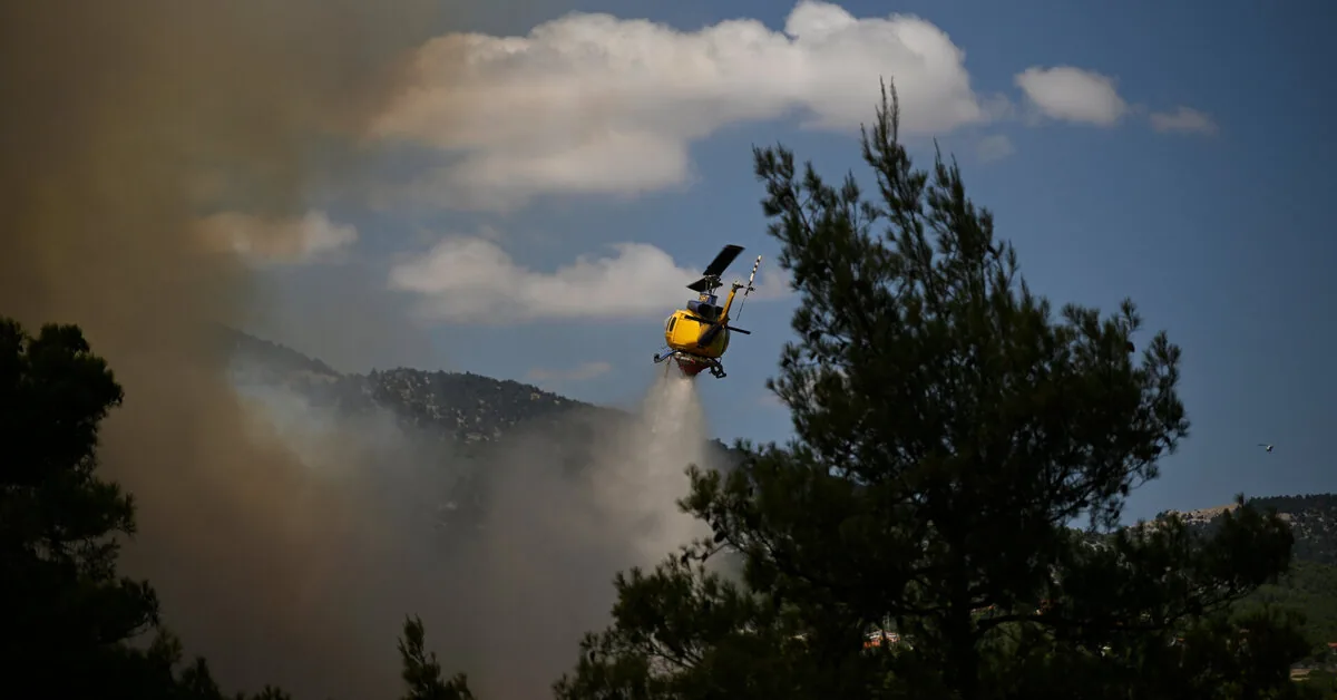 Near Athens, two people died in a collision of firefighters' helicopters