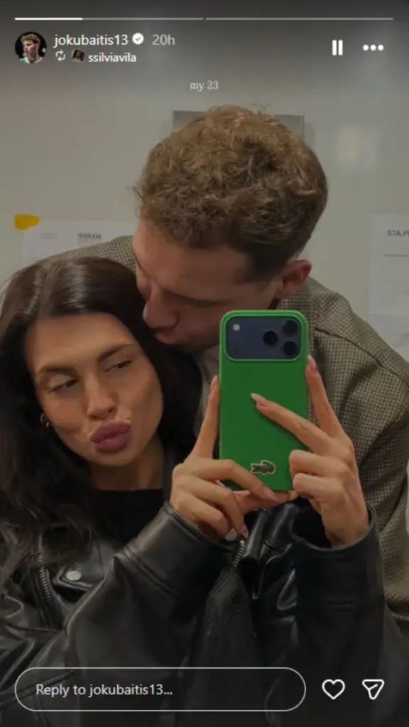 Soc. tinklų nuotr./Rokas Jokubaitis su mylimąja Silvia