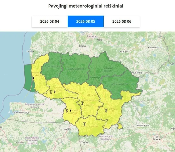 Meteo Lt photo/Warning for August 5