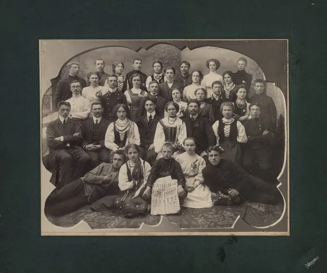 LTMKM property/Participants of Mikas Petrauskas’s opera “Birutė”. Marijampolė, 1910. Photo by M. Buchhalter.