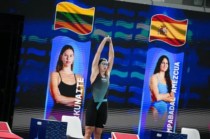 LTU Aquatics/Dariaus Kibirkščio nuotr./Europos plaukimo čempionato akimirka. Ieva Jurkūnaitė