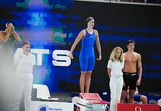 Moment from the European Swimming Championships. Ieva Jurkūnaitė