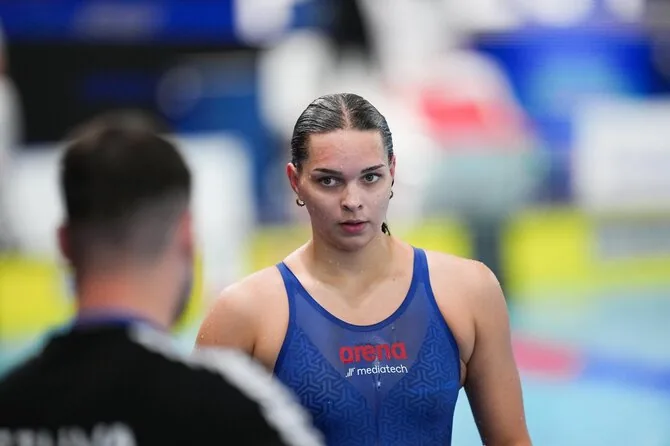 LTU Aquatics/Dariaus Kibirkščio nuotr./Europos plaukimo čempionato akimirka.Ieva Nainytė
