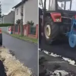 Ūkininkas traktoriumi išarė asfaltą: kas lenką pastūmėjo taip elgtis?