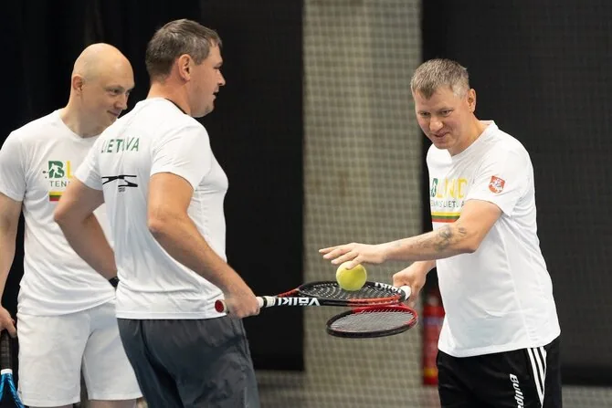 Photo by Martynas Čirba / Members of the Lithuanian blind tennis national team gathered in the 'SEB arena' in Vilnius in the middle of last week.