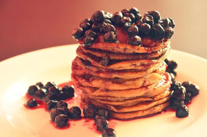 Buckwheat pancakes with blueberries
