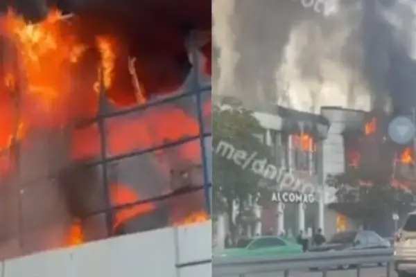 Dnipre after Russian strike – huge fire: shopping center engulfed in smoke