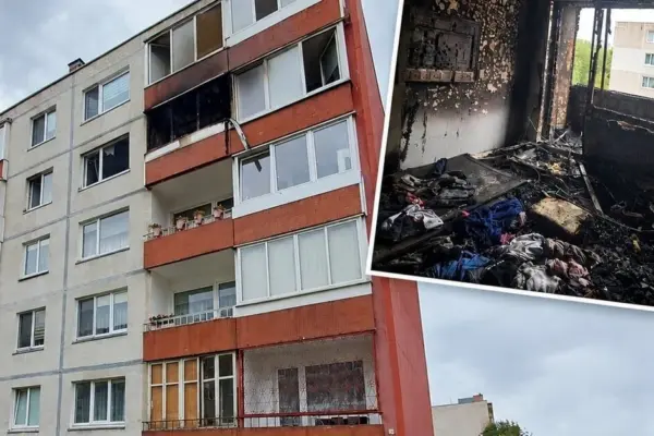 Support is being collected for the family after the apartment burned to ashes in Klaipėda