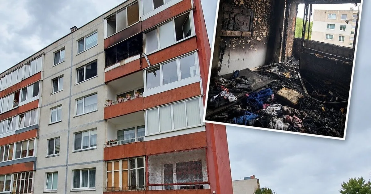 Support is being collected for the family after the apartment burned to ashes in Klaipėda