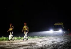 Military police searching for a drone in the Pratkūnai area