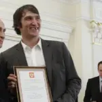 Against the background of the Russian politician booming in a threatening tone, a sports star also emerged