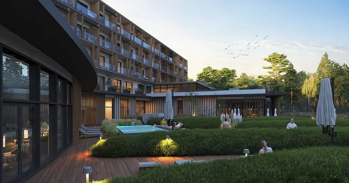 The "Marriott" hotel in Palanga is rapidly rising: the wreath is already being raised