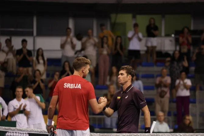 Nikola Mladenovic / Serbian Tennis Federation photos / Lithuanian and Serbian tennis teams encounter in the Davis Cup competition in Niš