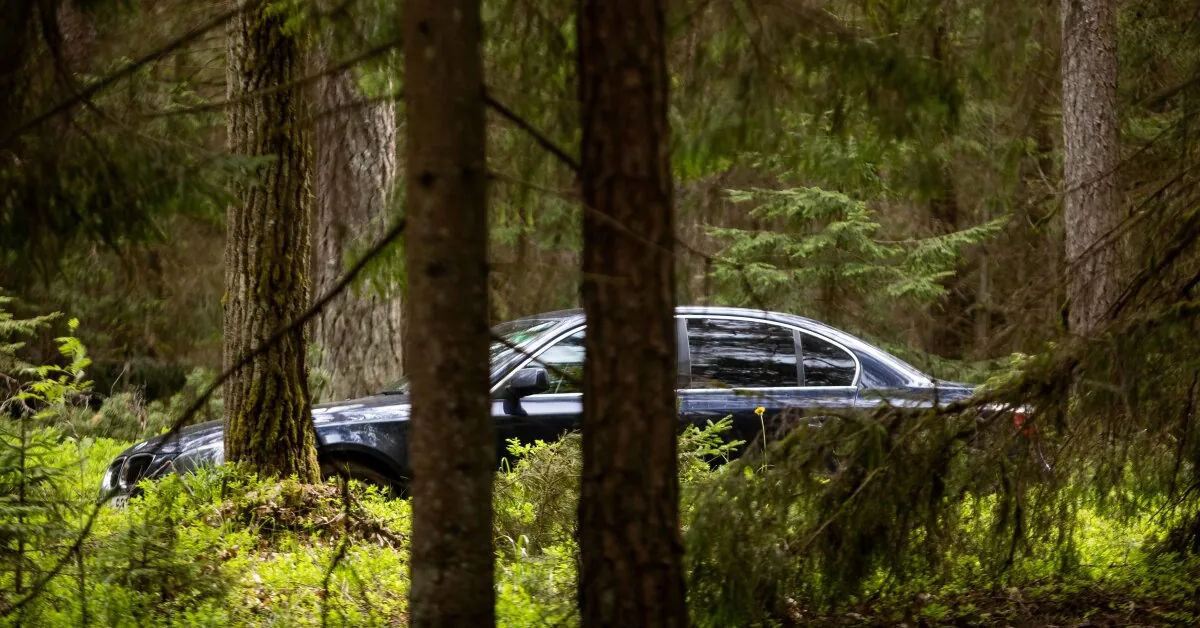 An "Audi" stolen in Vilnius district was later found in the forest without license plates