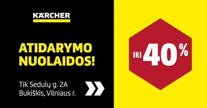 „Kärcher“ nuotr./Naujoje „Kärcher“ parduotuvėje – visą rugsėjį nuolaidos iki 40 proc.