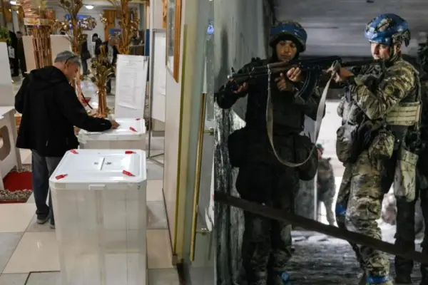 Russians go to vote and look out for incoming Ukrainian drones
