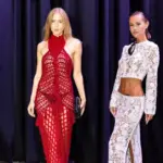 An extraordinary sight at the Smoke Factory: designer Reda Paula was greeted by a crowd of boldly dressed celebrities