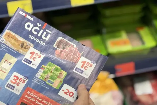 „Ačiū“ weekly prices: Milka chocolate – 1.29 Eur, fresh Vilniaus paukštynas poultry – 20% discount, eye-catching are also the differences in hammered prices