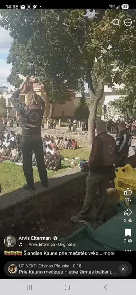 Frame from video footage filmed by Alvis Eltermant