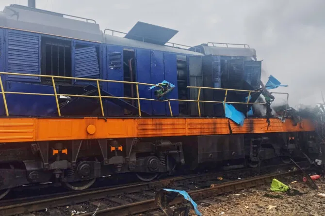 Russian strike on a train near the Polish border / AP