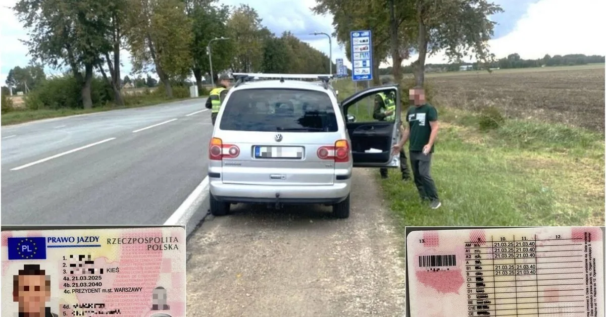 Latvian border guards presented a Polish driver's license that was never issued to him