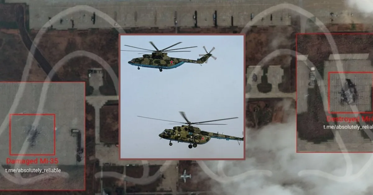 Drones wiped out Russian helicopters: Mi-8 destroyed, Mi-35 damaged