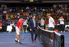 Lithuanian and Serbian tennis teams encounter in the Davis Cup competition in Niš