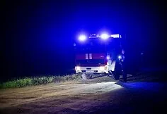 Military police searching for a drone in the Pratkūnai area