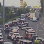 Evening accident on one of the busiest streets in Vilnius: traffic jam is very heavy